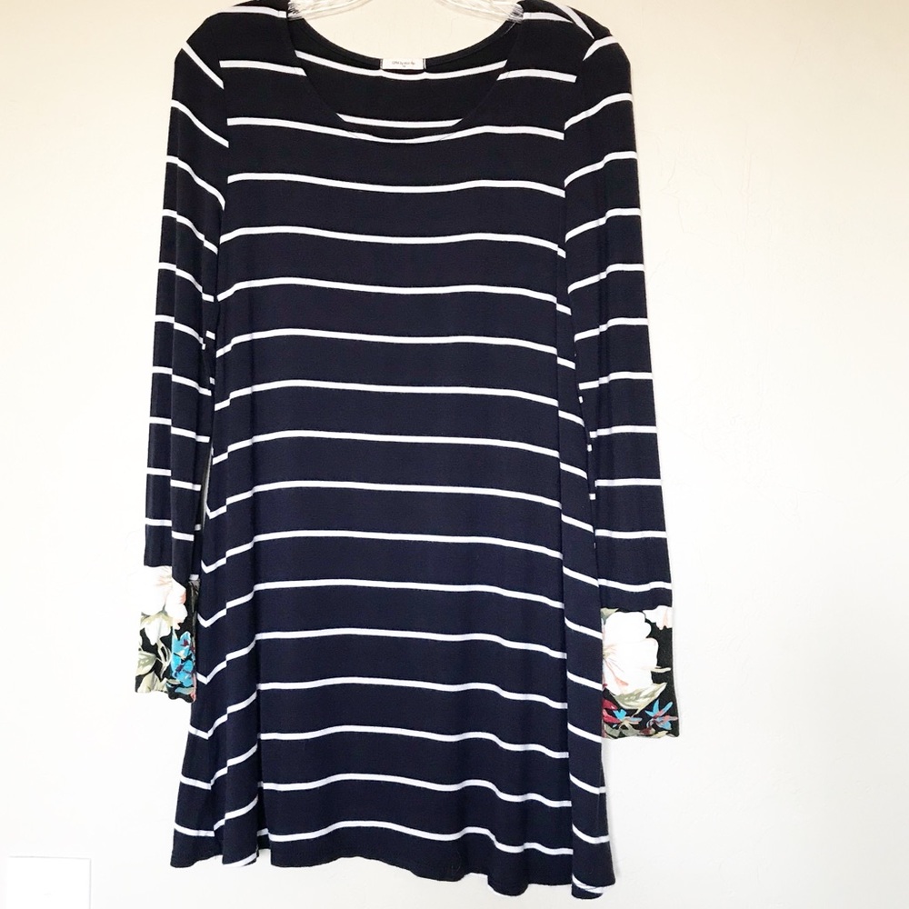 SALE 🍂12PM by Mon Ami Navy Striped Dress Size Sm